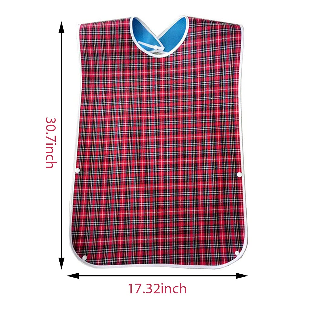 HASTHIP Adult Bibs,Adult The Eldly Bib Adult Washable Dining Bibs for Elderly Mealtime Bib Elderly Disabled Aid Apron Red HASTHIP Adult Bibs,Adult The Eldly Bib Adult Washable Dining Bibs for Elderly Mealtime Bib Elderly Disabled Aid Apron Red